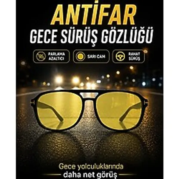 Antifar Gece Sürüş Gözlüğü / Gece Görüş Gözlüğü Model 8814