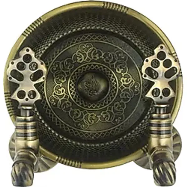Antik Kurna Musluğu Seti İkili Hamam Tası Antik Gold Pirinç Kurna Takımı