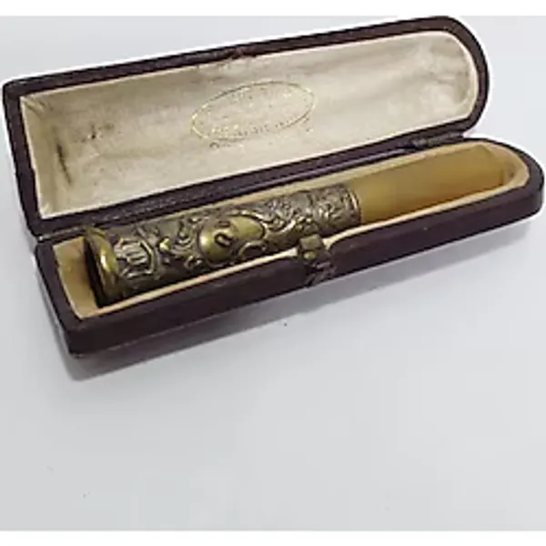 Antika Kehribar Altın Sigara Ağızlığı 8Cm 8,40 Gram 038