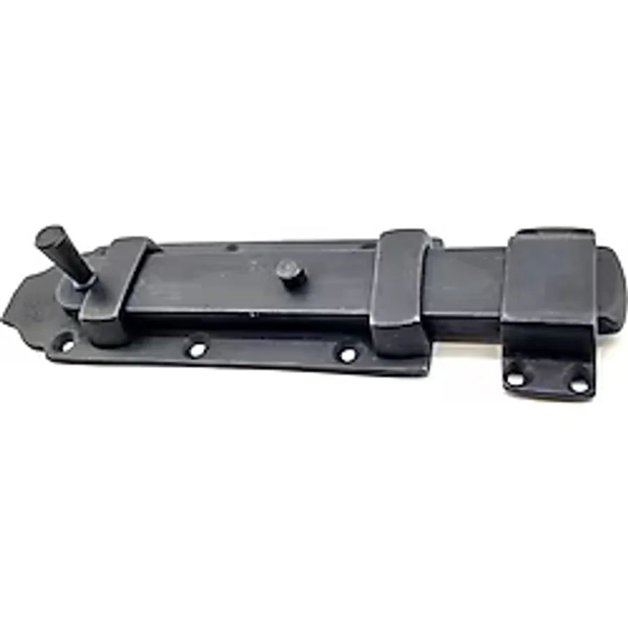 Antika Tarz Dekoratif Pirinç Yassı Kapı Sürgüsü - 55x215 mm, Oksit