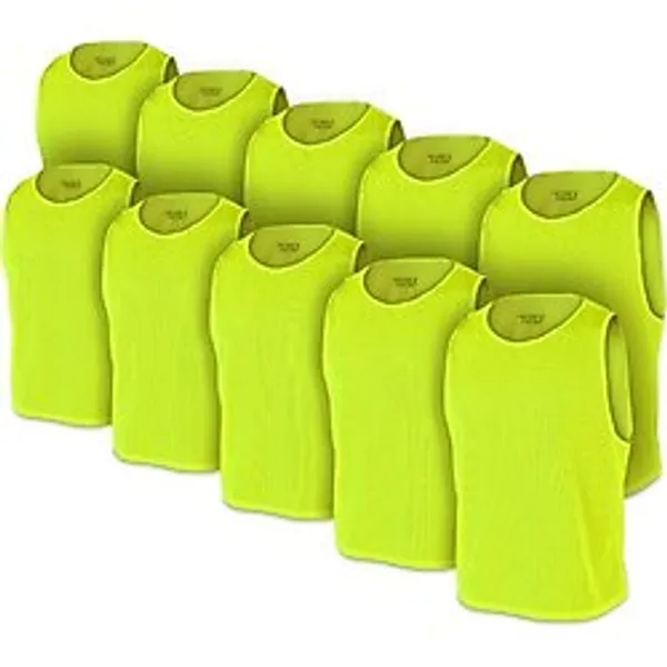 Antrenman Yeleği Fileli Sarı Büyük Boy - Bib 10 lu Paket