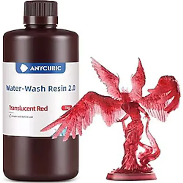 Anycubic Water Wash Resin 2.0 Translucent Red (Yarı Saydam Kırmızı)