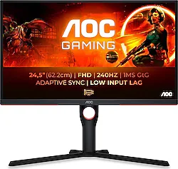 AOC 25G3ZM 24.5" 0.5 ms Full HD Pivot 240 Hz Oyuncu Monitörü