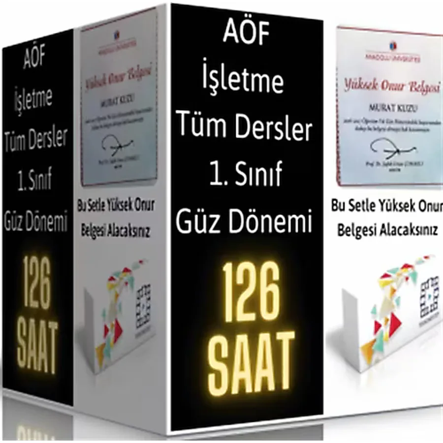 AÖF İşletme 1. Sınıf Güz Dönemi Tüm Dersler USB Eğitim Seti