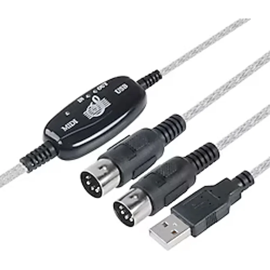 Aogo USB Midi Kablo 5 Pin Din Kablo USB Çevirici Klavye Org Midi Müzik Düzenleme Kablosu 1 In 1 Out Mıdı - Gümüş