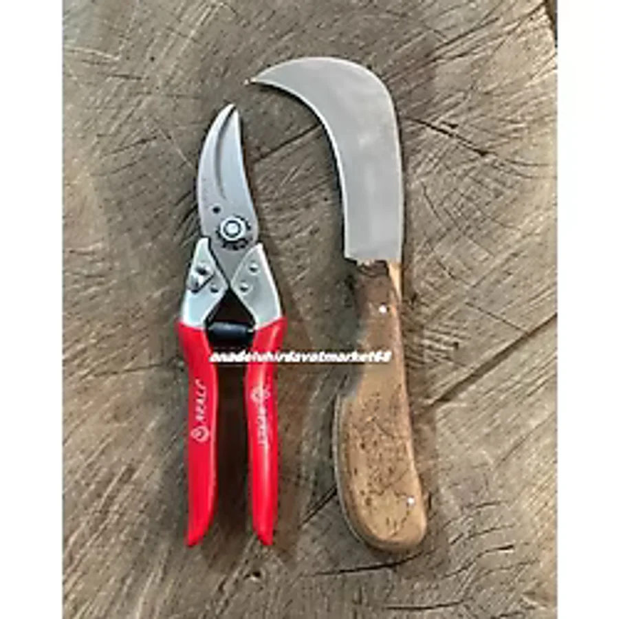 Apalı Makas Pro Set Budama Makası Karbon Çelik Aşı Bıçağı Cep Çakısı 26CM 2li Set - 23CM 26CM