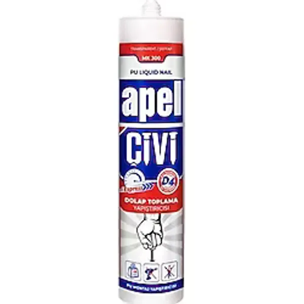 Apel sıvı çivi PU montaj kiti, D4 yapıştırıcı 390 gr