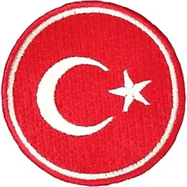 Aplike Ütü İle Yapışan Türk Bayrağı Yuvarlak Küçük Arma 3 Cm