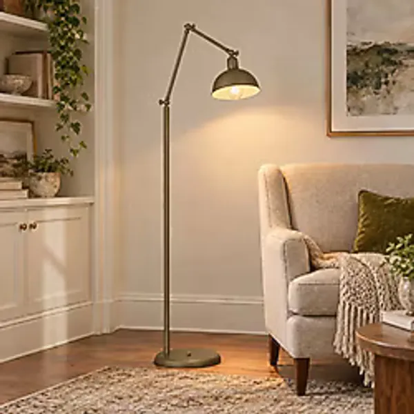 Apliqa Aksu Eskitme Modern Retro Tasarım Metal Lambader Altın