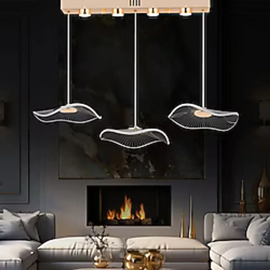Apliqa Jolie 3'lü Sıralı 3 Renkli 26 Watt Gold Kristal Ledli Modern Oturma Odası Salon Sarkıt Avize