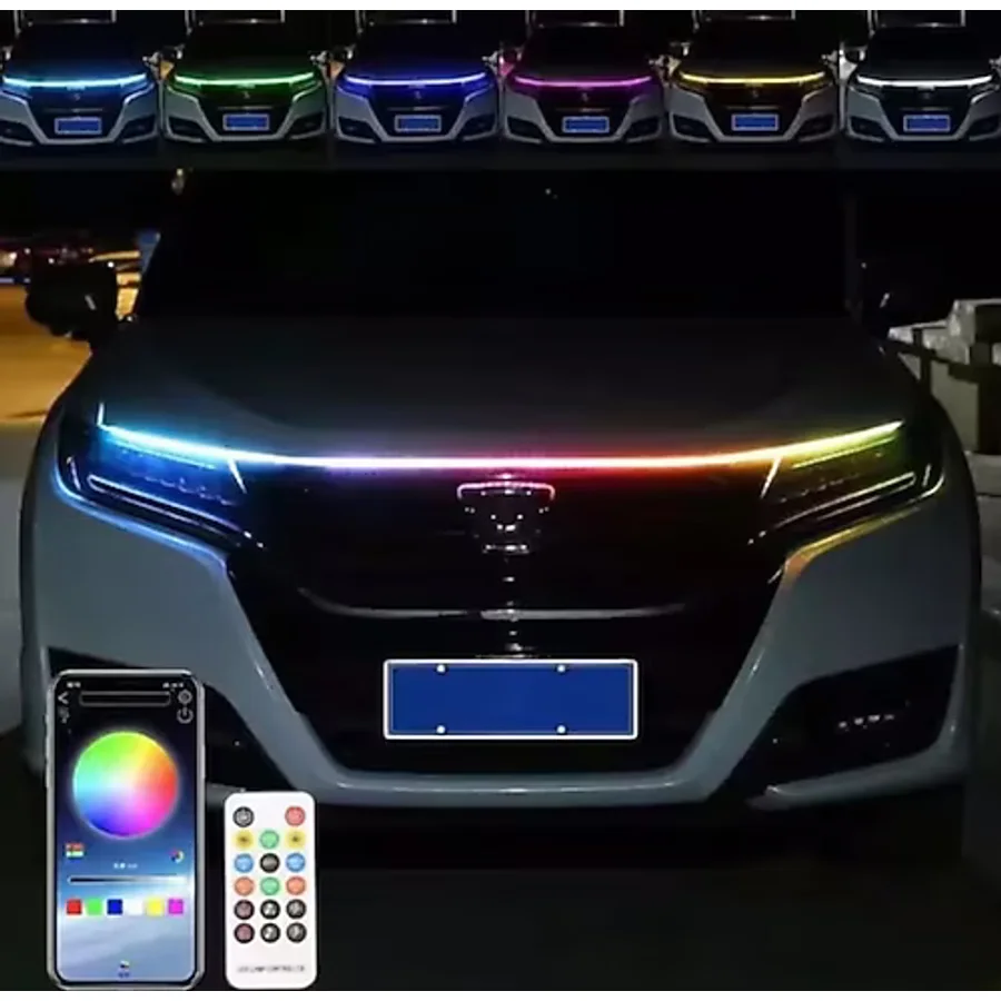 App Kontrollü Kaput Ledi Animasyonlu RGB Kayar Led - 150cm