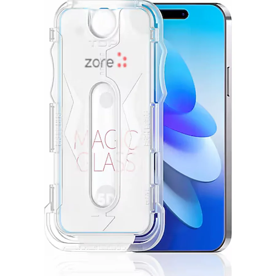 Apple iPhone 16 Pro Max Uyumlu Zore Kolay Uygulama Aparatlı 5D Magic Glass Cam Ekran Koruyucu