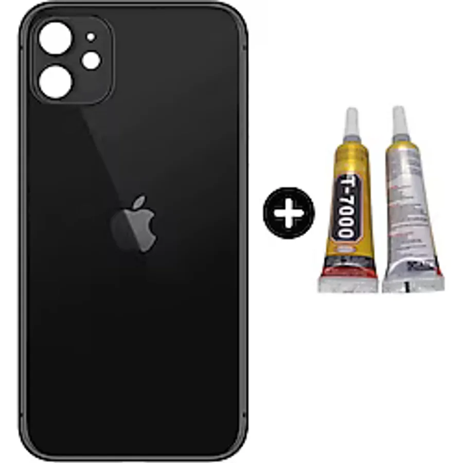 Apple Uyumlu iPhone 11 Arka Pil Batarya Kapak Siyah + B7000