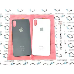 Apple Uyumlu iPhone X Cam Arka Pil Batarya Kapağı siyah