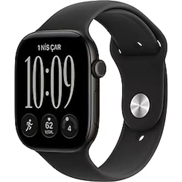 Apple Watch Series 12 GPS 46mm Siyah Alüminyum Kasa ve Siyah Spor Kordon Akıllı Saat