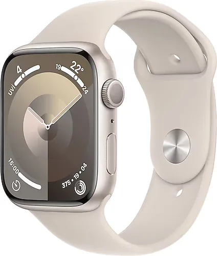Apple Watch Series 9 GPS 45mm Yıldız Işığı Alüminyum Kasa ve Yıldız Işığı Spor Kordon Akıllı Saat