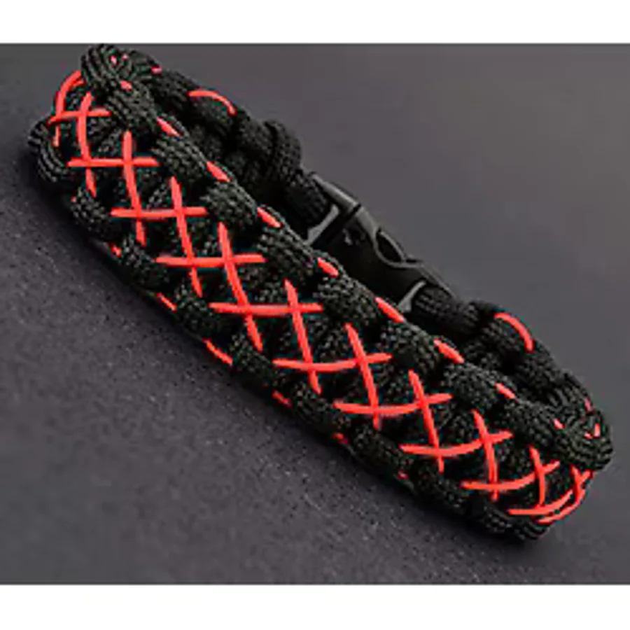 Apptaki Siyah Kırmızı Paracord Bileklik - PAR0062