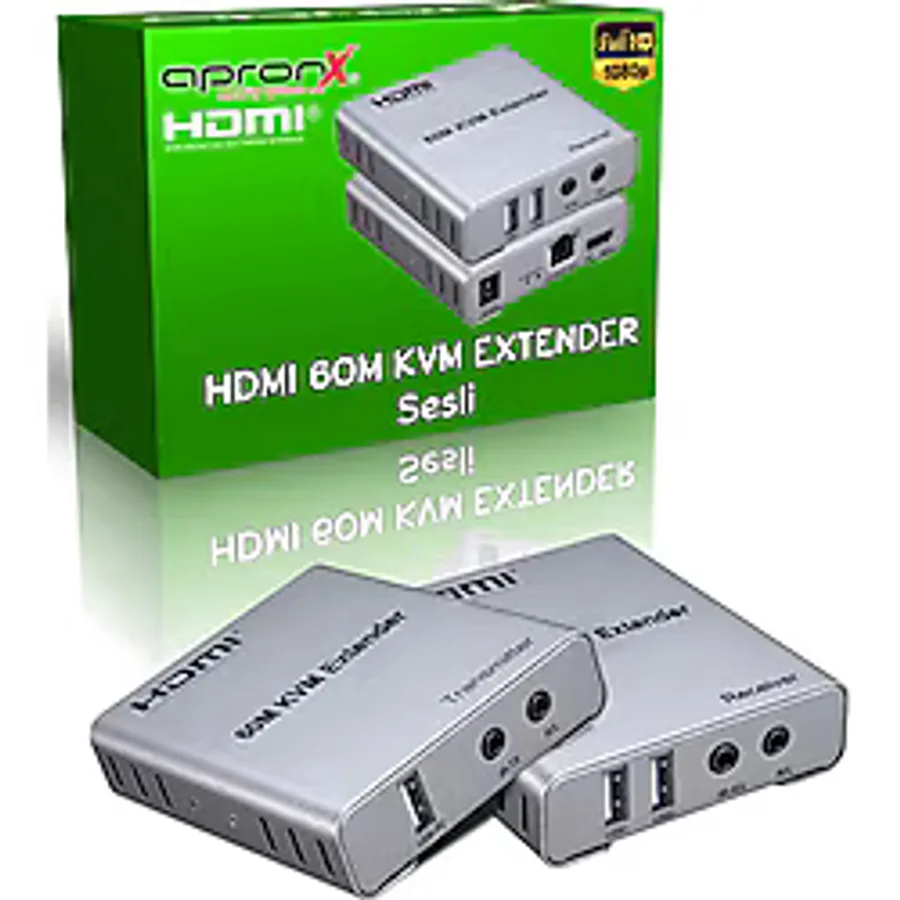 apronx cat5e / cat6 60 metre kvm hdmi usb extender