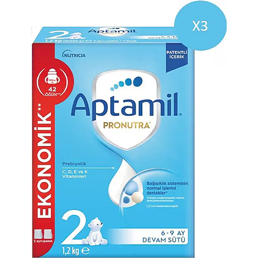 Aptamil 2 Devam Sütü 1200 gr 3 Adet