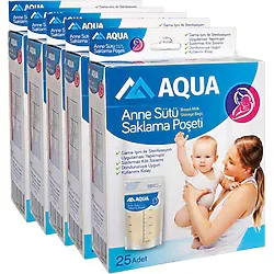 Aqua 25'li 4 Paket Anne Sütü Saklama Poşeti