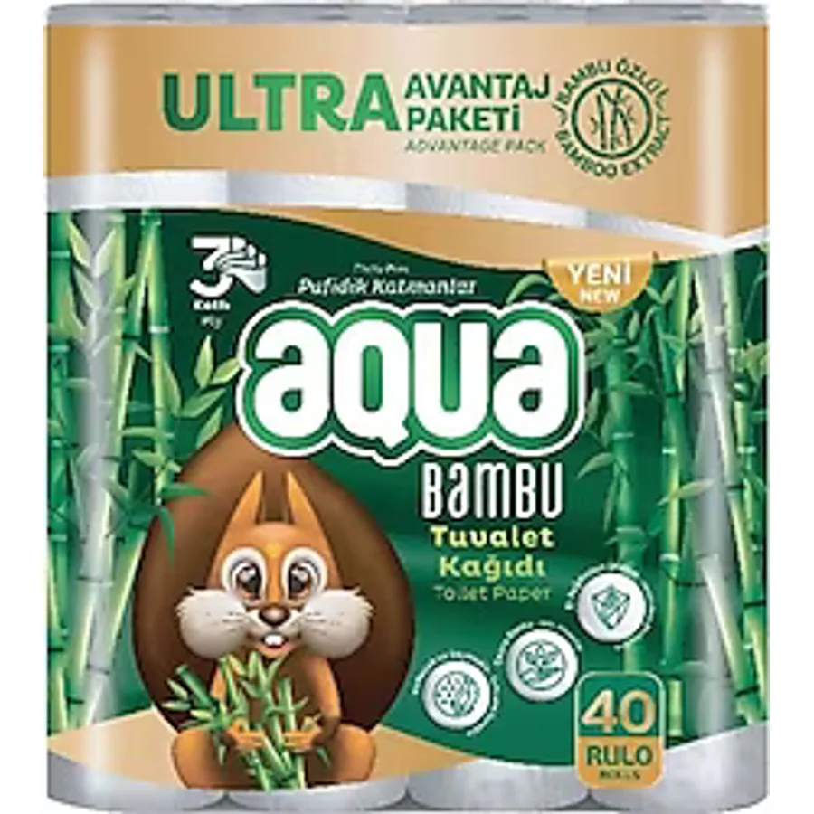 Aqua Bambu 3 Katlı 40'lı Tuvalet Kağıdı