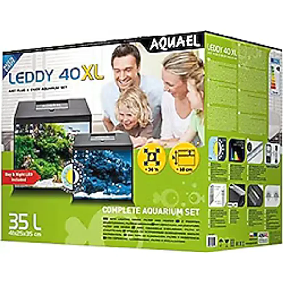 Aquael Leddy 40 XL Day and Night Aquarium Set Siyah Akvaryum