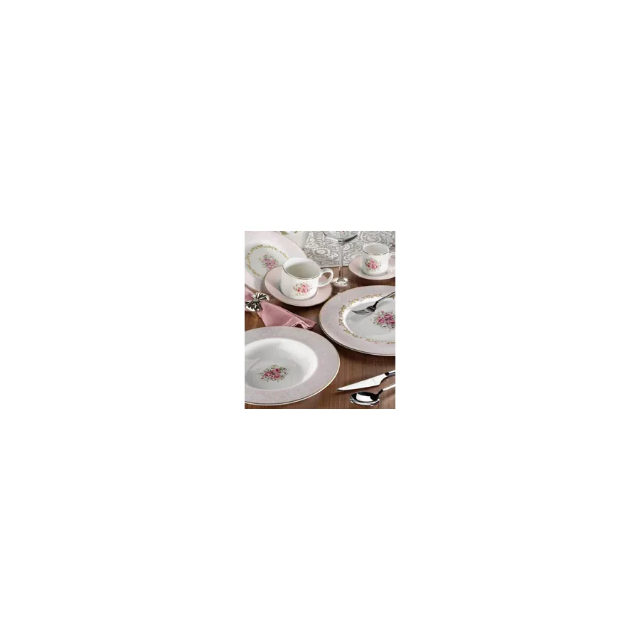 Ar-Yıldız 30029 Bone Round Porselen 84 Parça 12 Kişilik Yemek Takımı