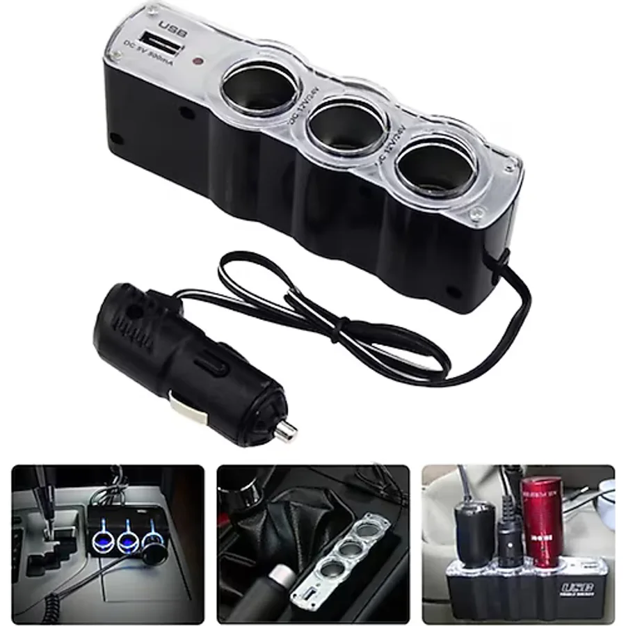 Araba Araç Oto Çakmak Çoklayıcı Çoğaltıcı Soketi Usb Çakmaklık