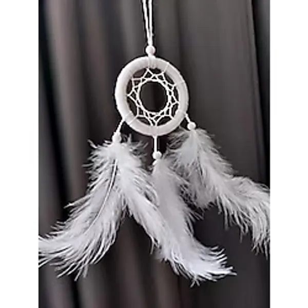 Araba Dikiz Aynası Süsü/Rüya Kapanı/Düş Kapanı/Dreamcatcher/Handmade/El Yapımı/Beyaz Dreamcatcher