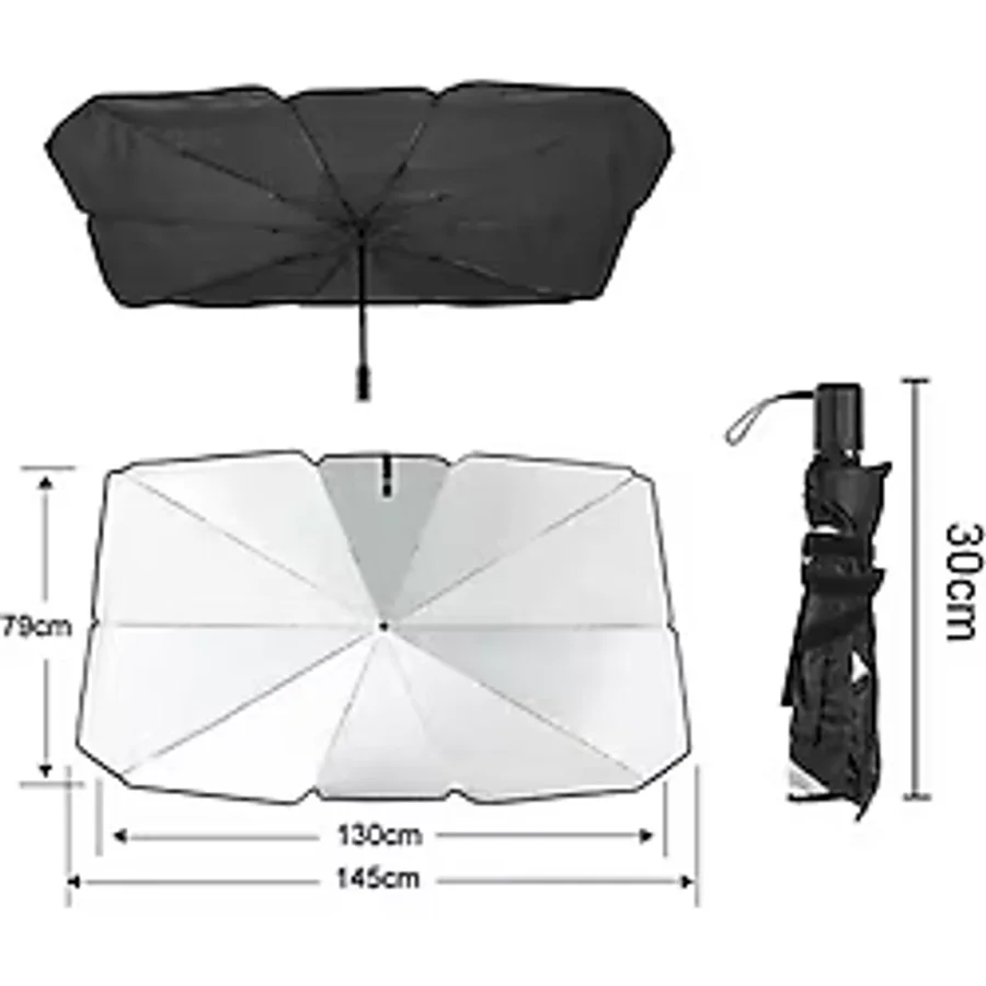 Araba Güneş Gölge Koruyucu Şemsiye Oto Ön Cam GÜNEŞLIK(145CMx79CM) - 145 x 79 cm