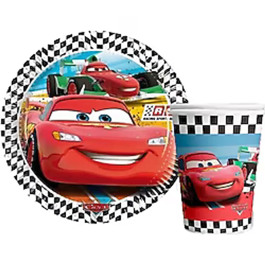 Arabalar Cars Şimşek Mcqueen Temalı Karton Tabak Ve Bardak Seti 8+8 Adet Tüm Yaşlar