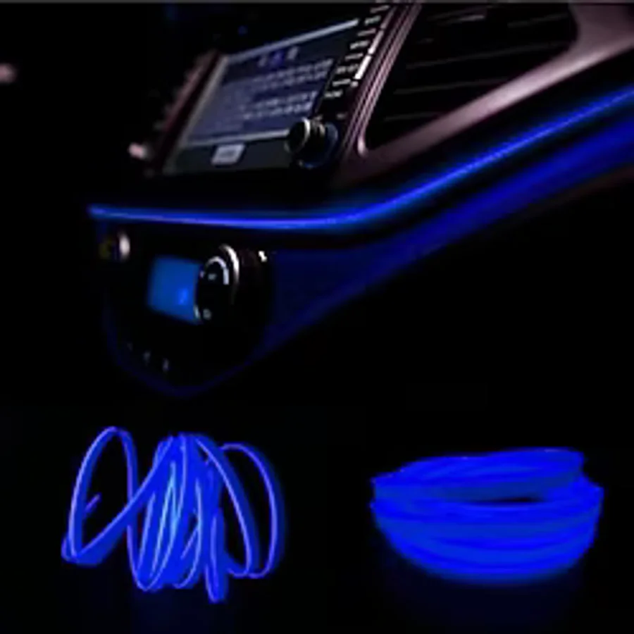 Araç Araba Içi Torpido Ledi Renkli Ip Neon LED 2 Metre Mavi Neon