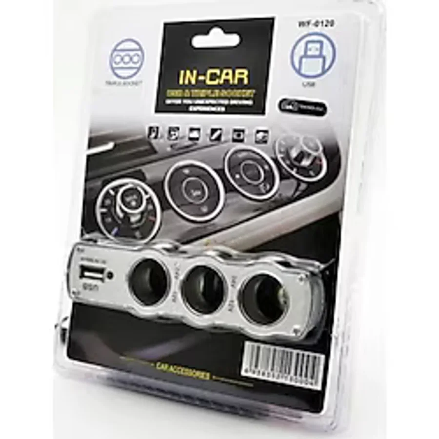 Araç Çakmaklık Çoğaltıcı USB Araba Çakmak Soket Çoklayıcı şarj