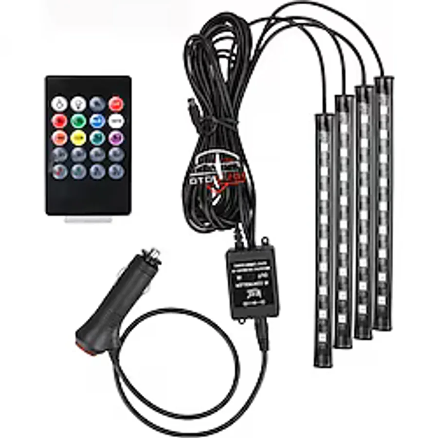 Araç İçi Aydınlatma Kumandalı 12 Led Ayak Altı Led 7 Renk Rgb Pro