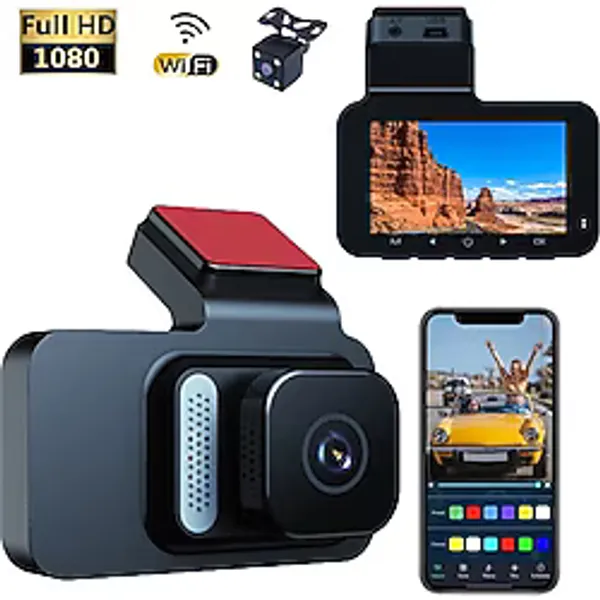 Araç Içi Kamera Wifi Yol Kayıt Cihazı 170° Açı Full Hd 1080P G Sensörlü Hareket Sensörlü