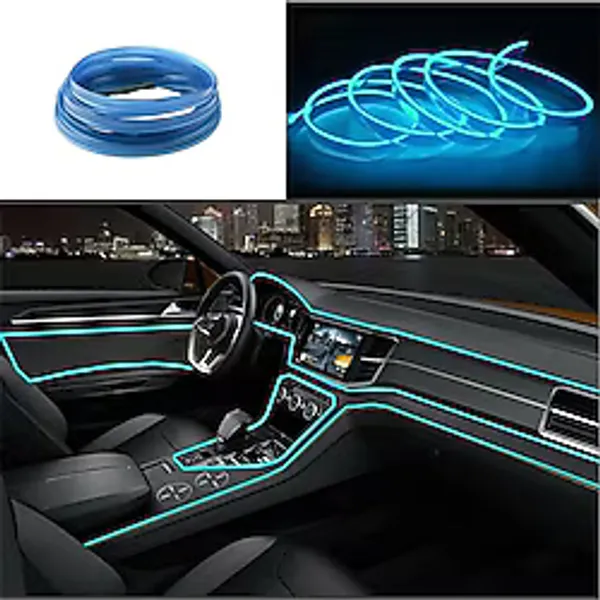 Araç İçi Neon Aydınlatma Led Göğüs Torpido Ledi Neon İp Led Buz Mavi 2 Metre 2m