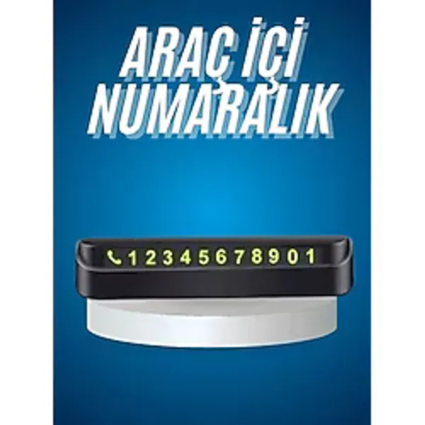 Araç İçi Numaratör Numaralık Oto Cam Kartı Fosforlu Numaratör