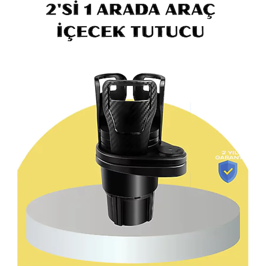 Araç Ikili Bardak Tutucu Ayarlanabilir Genişlik 360° Döner Sistem