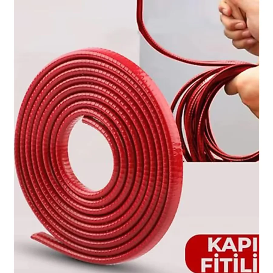 Araç Kapı Koruma Fitili Çarpma Çizilme Önleyici Fitil Kırmızı 5Mt
