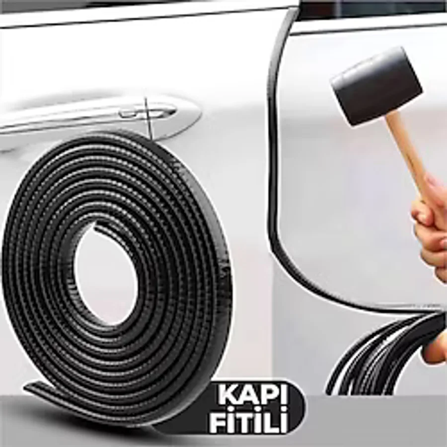 Araç Kapı Koruma Fitili Çarpma Çizilme Önleyici Fitil Siyah 5 Mt