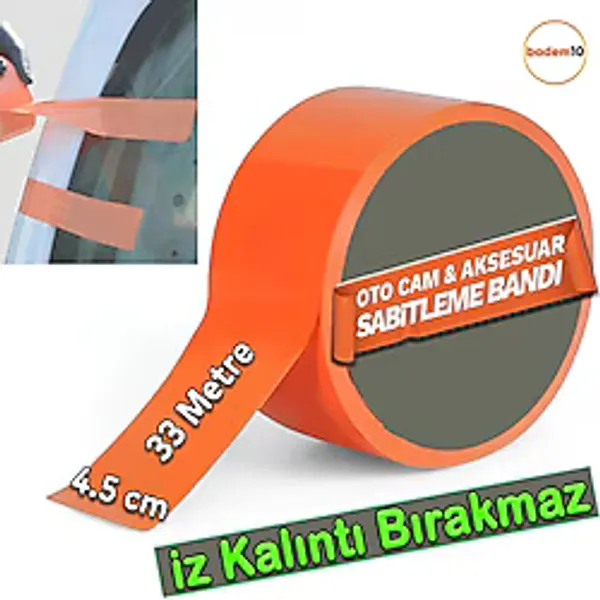Araç Oto Cam Montaj Tamir Sabitleme Bandı İz Bırakmaz Güçlü Yapışkanlı Maskeleme Bandı 45 Mm X 33 M