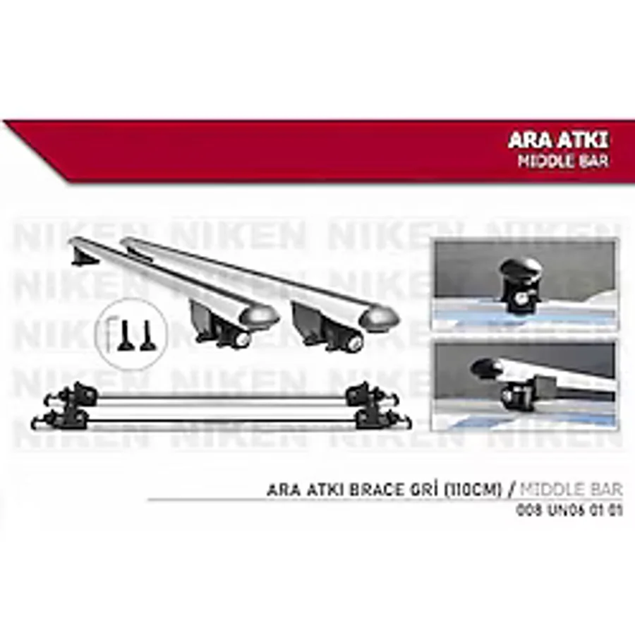 Araç Üstü Ara Atkı Tavan Barı Bagaj Brace Gri 110 Cm