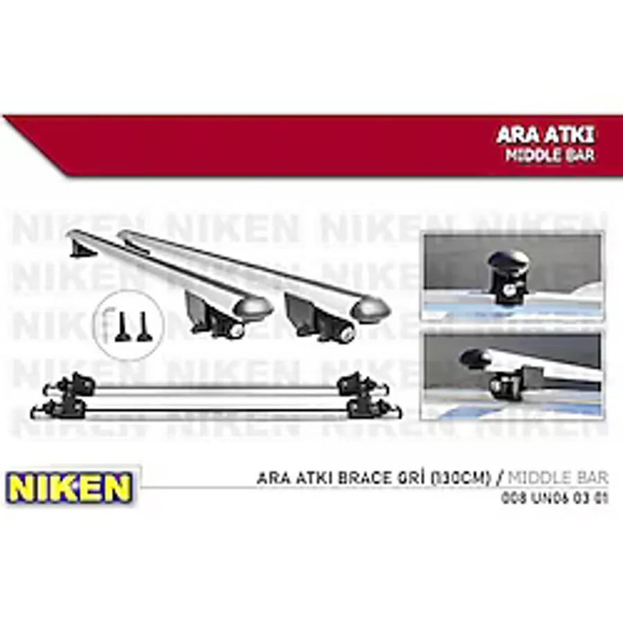 Araç Üstü Ara Atkı Tavan Barı Bagaj Brace Gri 130 Cm