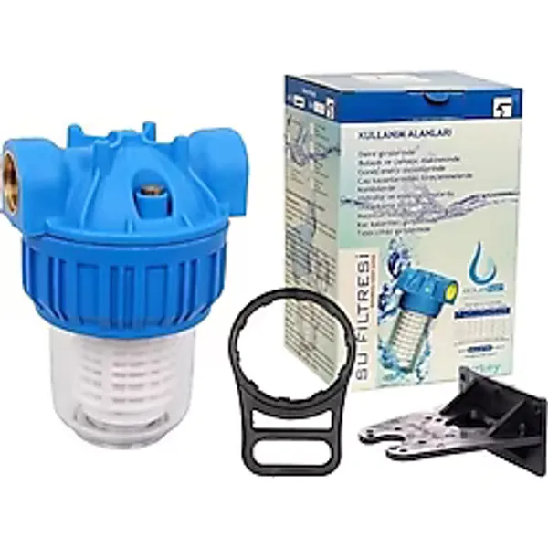 Arçe Aquafer 3/4 Girişli Tortu Pislik Tutucu Sliphoz Lu Yıkanabilir Filtre - Mavi - MAVİ