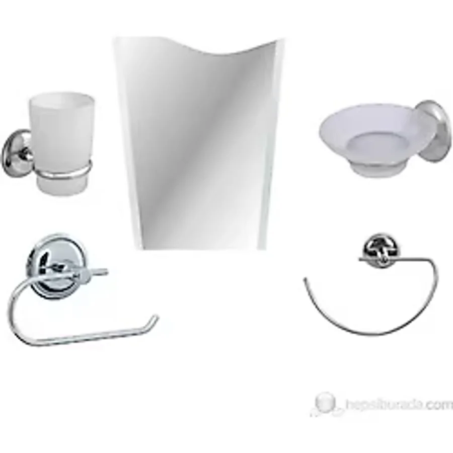 Arçe Krom Banyo Ayna Seti 5 Li