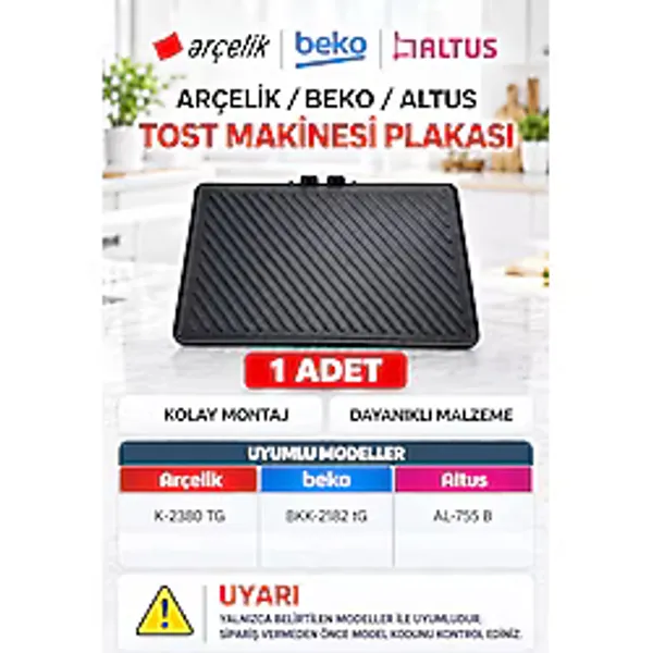 Arçelik 2380 Tg Beko 2182 Tg Altus 755 B Tost Makinesi Izgara Orjinal Yedek Parça