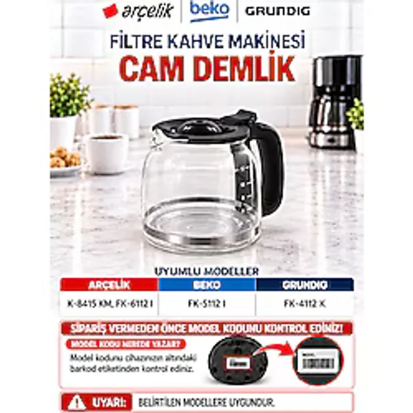 Arçelik K 8415 KM Kahve Makinesi Cam Demlik