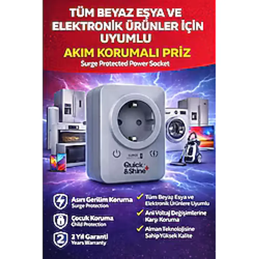 Arçelik Quick Shine Kablosuz Akım Koruyucu Priz