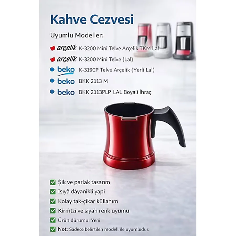Arçelik Telve Kahve Makine Cezvesi 3200 3190 P Beko 2113 Lal
