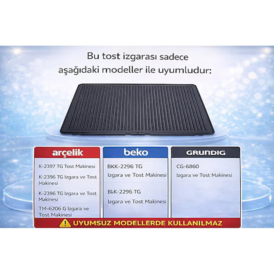 Arçelik Tost Makinesi Isıtıcı Plaka Quantum Döküm Plaka 9197064602